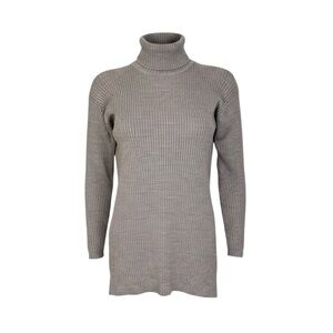 Classiques for Nordstrom Wool Turtleneck Tunic Sweater in Taupe - sz XS Petite